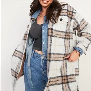 Printed Flannel Long Utility Shacket Old Navy